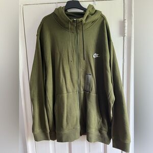 Nike Olive Zip Up Hoodie